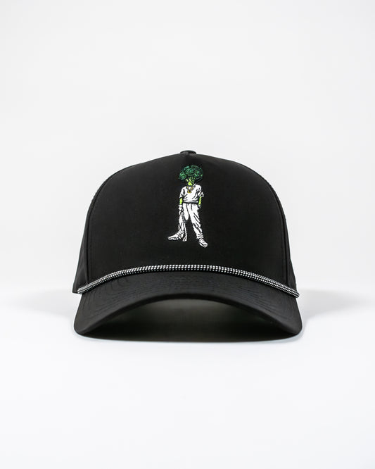 Broccoli Man Snapback Rope Hat (Black)
